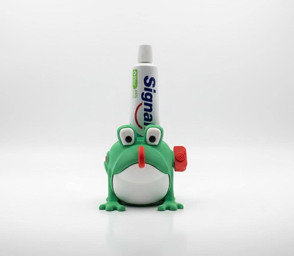 Presse-tube de dentifrice grenouille | Accessoire salle de bain rigolo | Animal mignon imprimé 3D | Cadeau fun et original