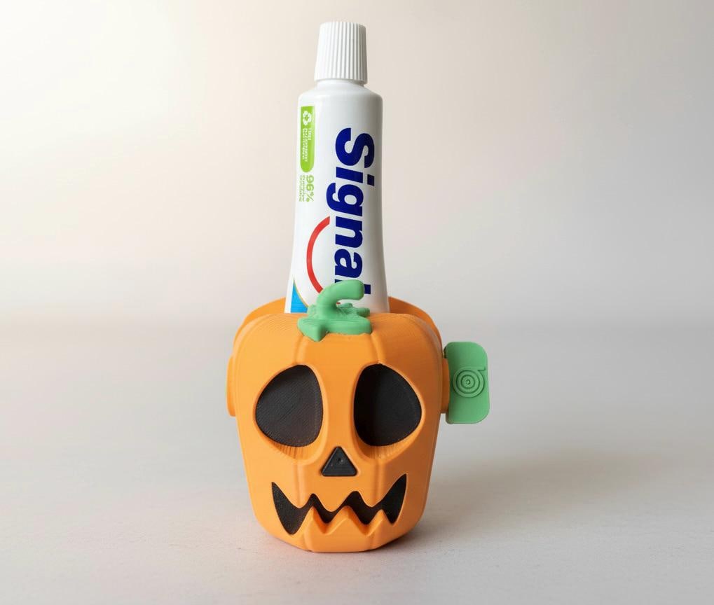 Presse tube Citrouille Halloween | Accessoire salle de bain amusant | Idée cadeau anti-gaspillage