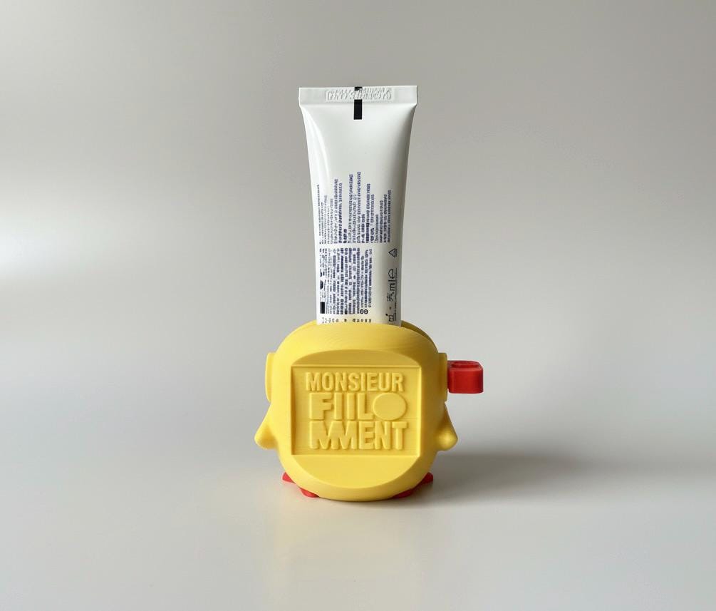 Presse-tube de dentifrice poussin | Accessoire salle de bain coloré et mignon | Animal rigolo imprimé 3D | Cadeau original pour enfants