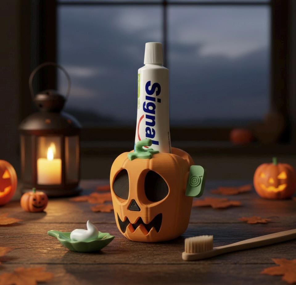 Presse tube Citrouille Halloween | Accessoire salle de bain amusant | Idée cadeau anti-gaspillage