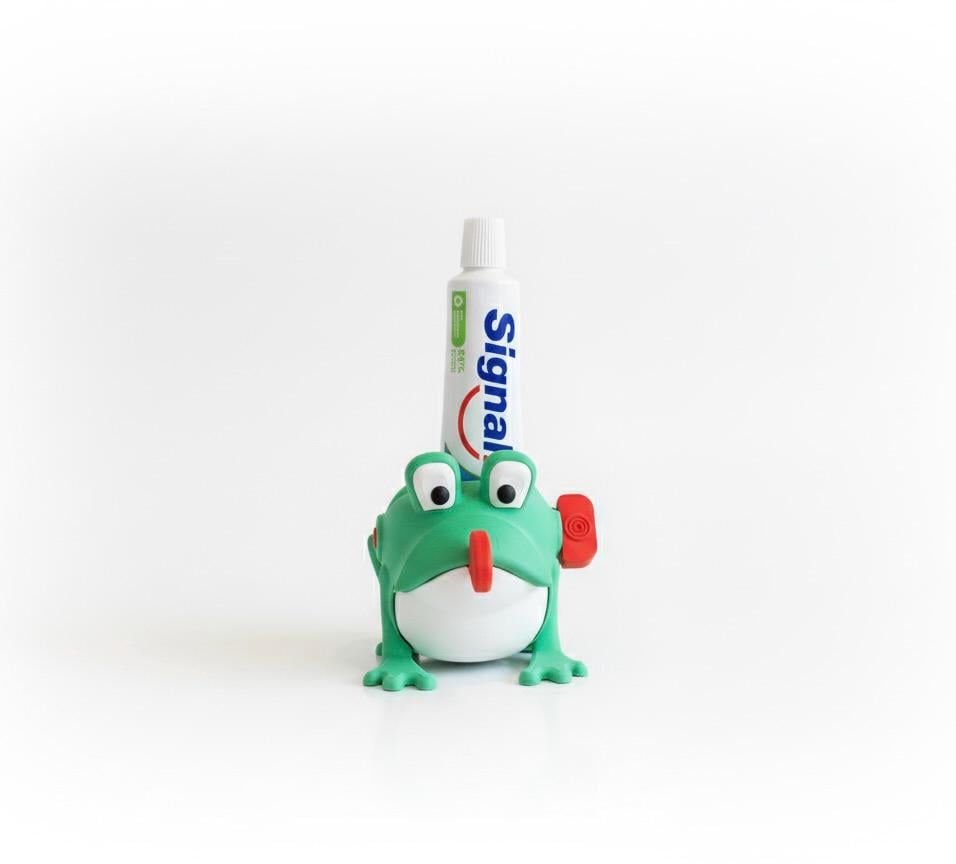 Presse-tube de dentifrice grenouille | Accessoire salle de bain rigolo | Animal mignon imprimé 3D | Cadeau fun et original