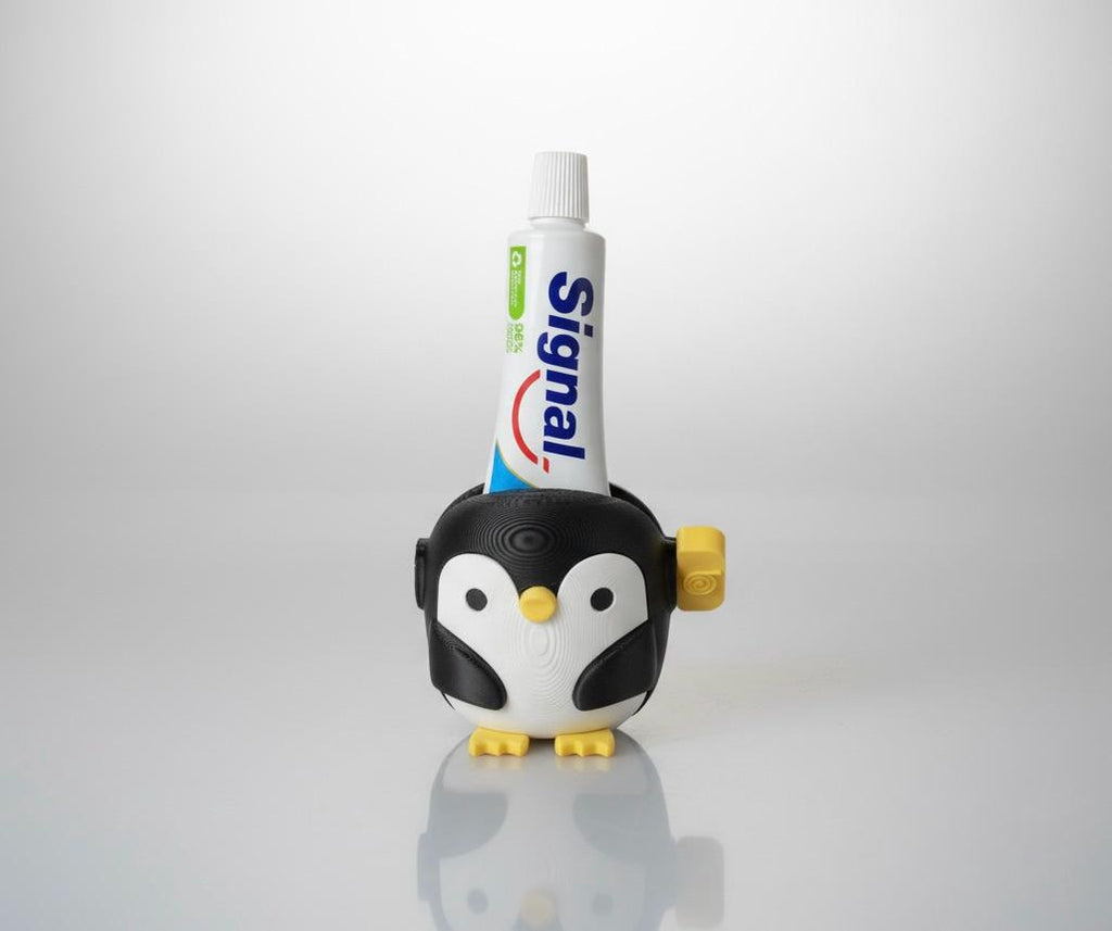 Presse-tube de dentifrice pingouin | Accessoire salle de bain original | Animal rigolo en 3D | Cadeau mignon pour toute la famille