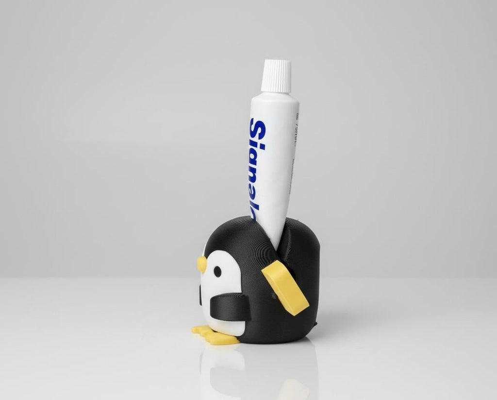 Presse-tube de dentifrice pingouin | Accessoire salle de bain original | Animal rigolo en 3D | Cadeau mignon pour toute la famille