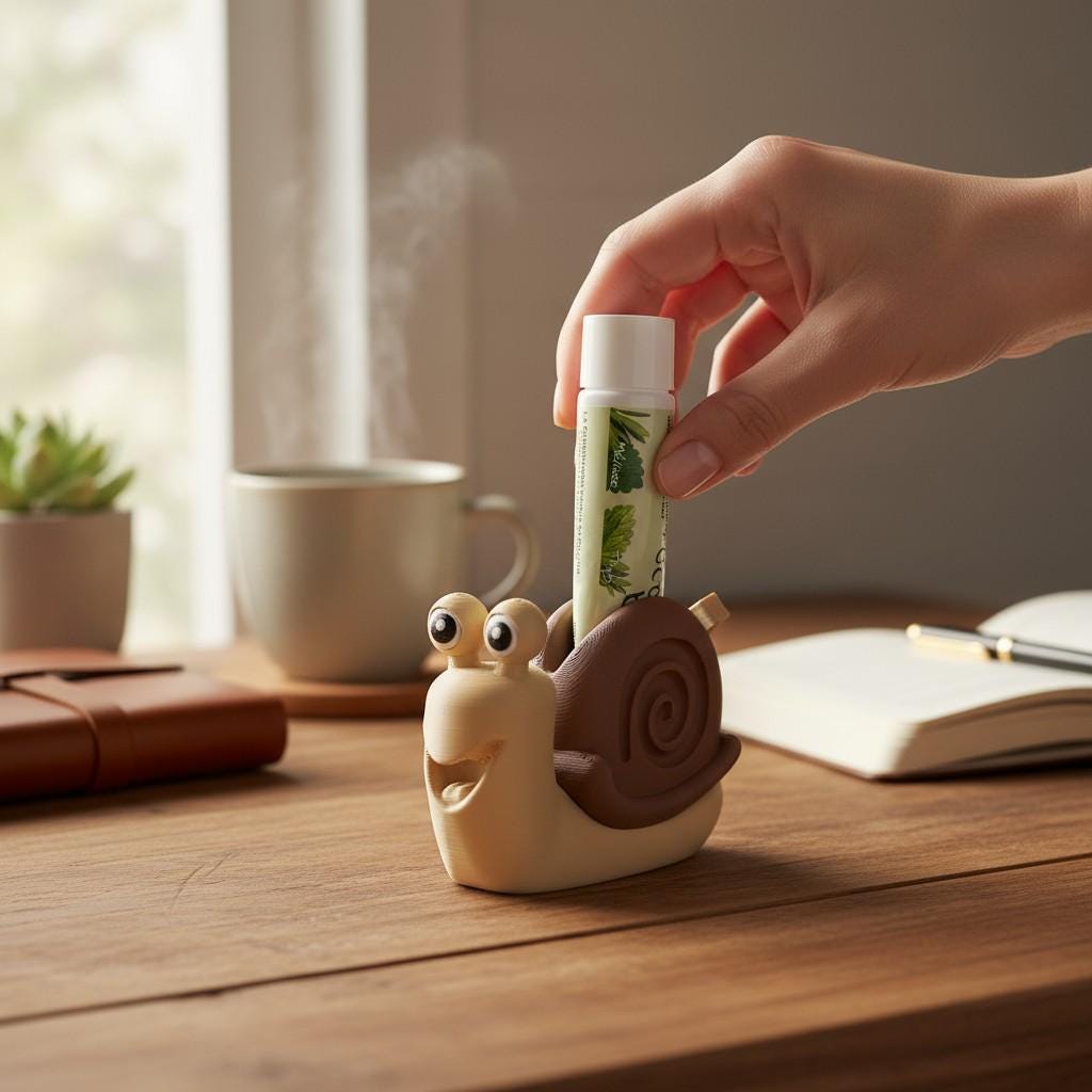 Presse-tube de dentifrice escargot | Accessoire salle de bain mignon | Animal rigolo en 3D | Cadeau original