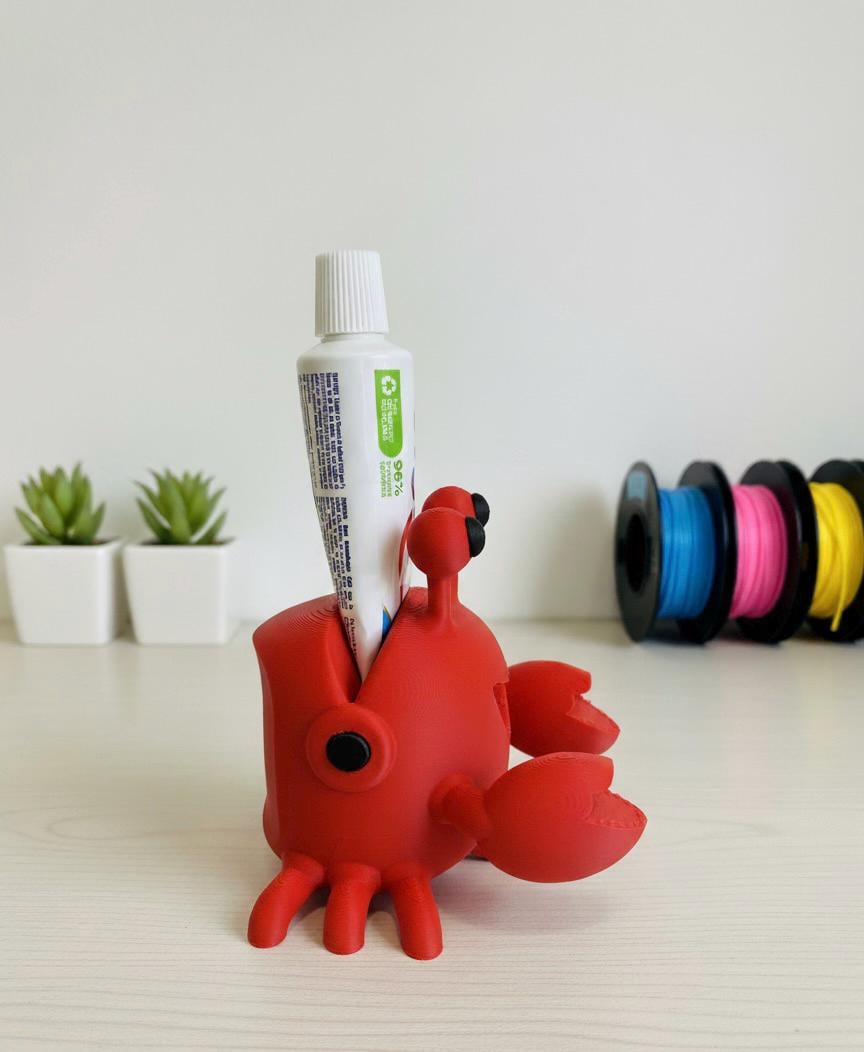 Presse-Moi tube de Dentifrice, Crabe Rigolo, Accessoire Salle de Bain Kawaii, Idée Cadeau Fun pour Enfants et Adultes