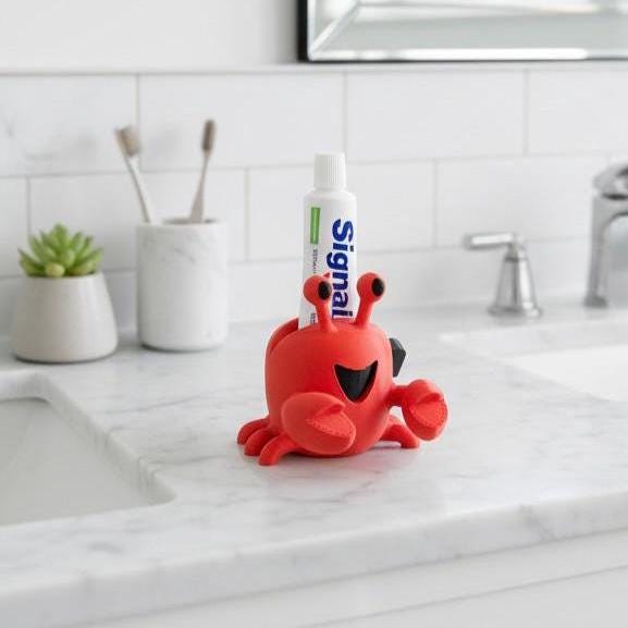 Presse-Moi tube de Dentifrice, Crabe Rigolo, Accessoire Salle de Bain Kawaii, Idée Cadeau Fun pour Enfants et Adultes