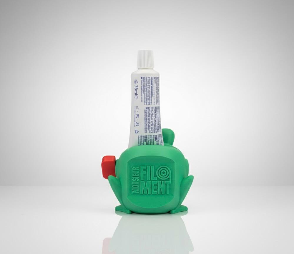 Presse-tube de dentifrice grenouille | Accessoire salle de bain rigolo | Animal mignon imprimé 3D | Cadeau fun et original