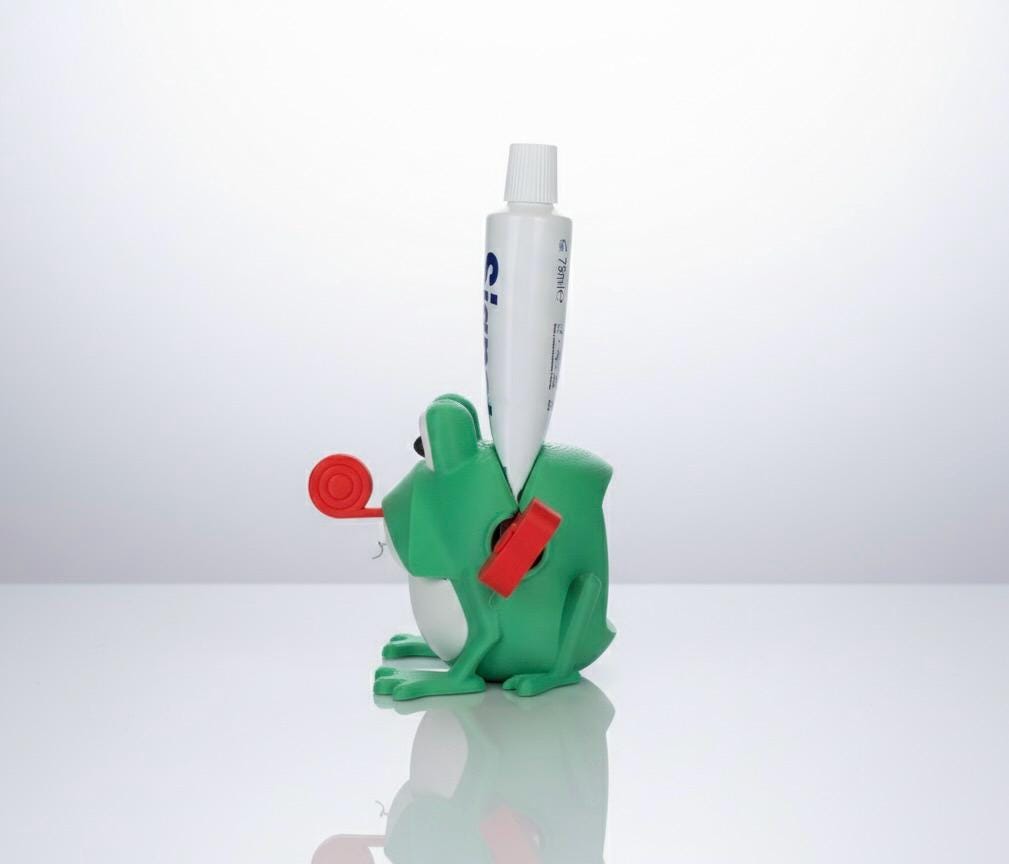 Presse-tube de dentifrice grenouille | Accessoire salle de bain rigolo | Animal mignon imprimé 3D | Cadeau fun et original