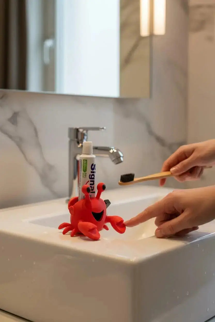 Presse-Moi tube de Dentifrice Crabe Rigolo Accessoire Salle de Bain Kawaii Idée Cadeau Fun pour Enfants et Adultes