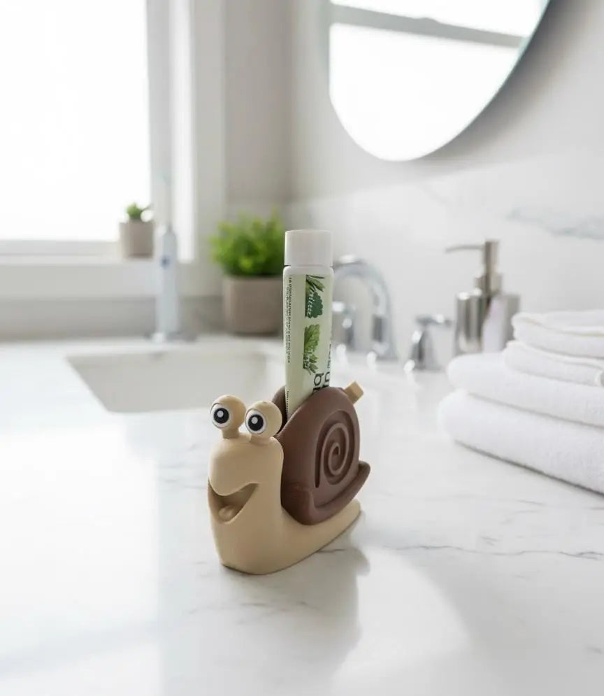 Presse-tube de dentifrice escargot | Accessoire salle de bain mignon | Animal rigolo en 3D | Cadeau original Presse-moi