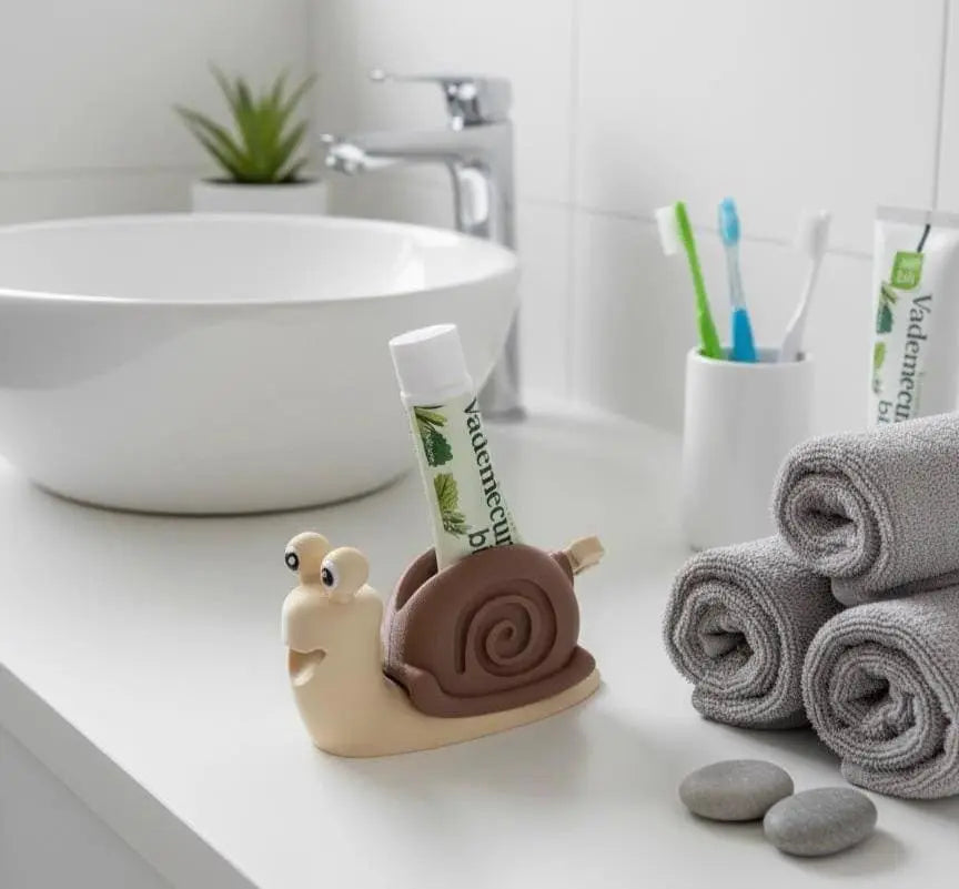 Presse-tube de dentifrice escargot | Accessoire salle de bain mignon | Animal rigolo en 3D | Cadeau original Presse-moi