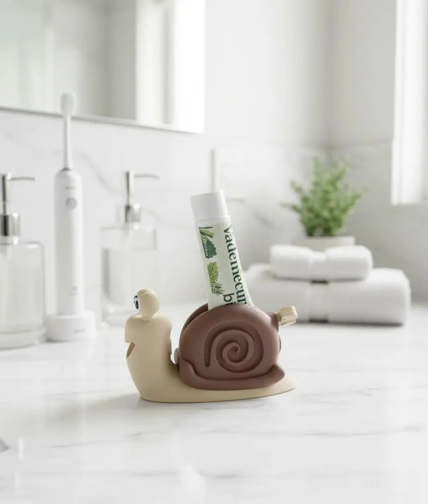 Presse-tube de dentifrice escargot | Accessoire salle de bain mignon | Animal rigolo en 3D | Cadeau original Presse-moi