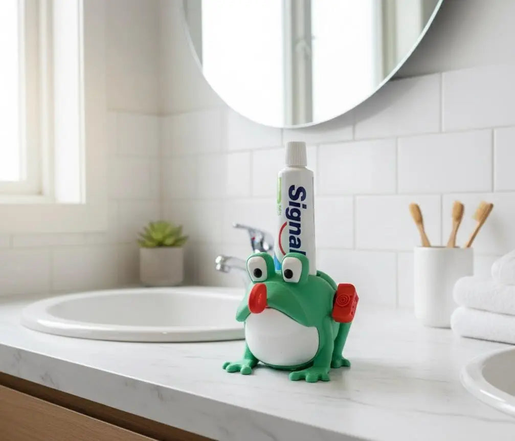 Presse-tube de dentifrice grenouille | Accessoire salle de bain rigolo | Animal mignon imprimé 3D | Cadeau fun et original Presse-moi