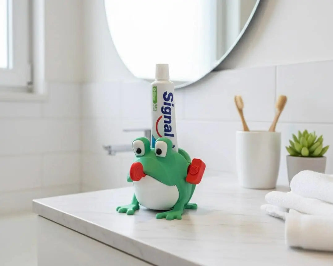 Presse-tube de dentifrice grenouille | Accessoire salle de bain rigolo | Animal mignon imprimé 3D | Cadeau fun et original Presse-moi