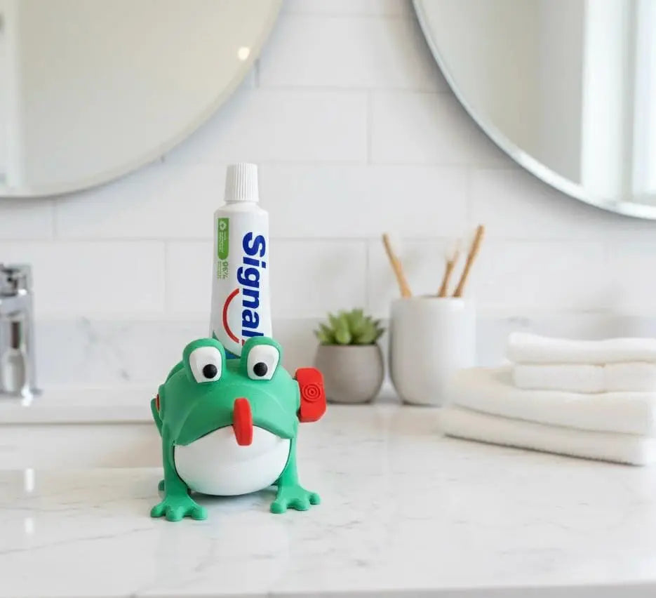 Presse-tube de dentifrice grenouille | Accessoire salle de bain rigolo | Animal mignon imprimé 3D | Cadeau fun et original Presse-moi